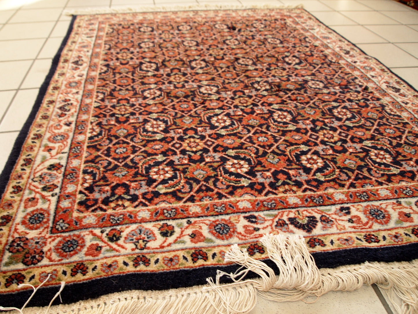 Handmade vintage Indo-Tabriz rug, 1980s
