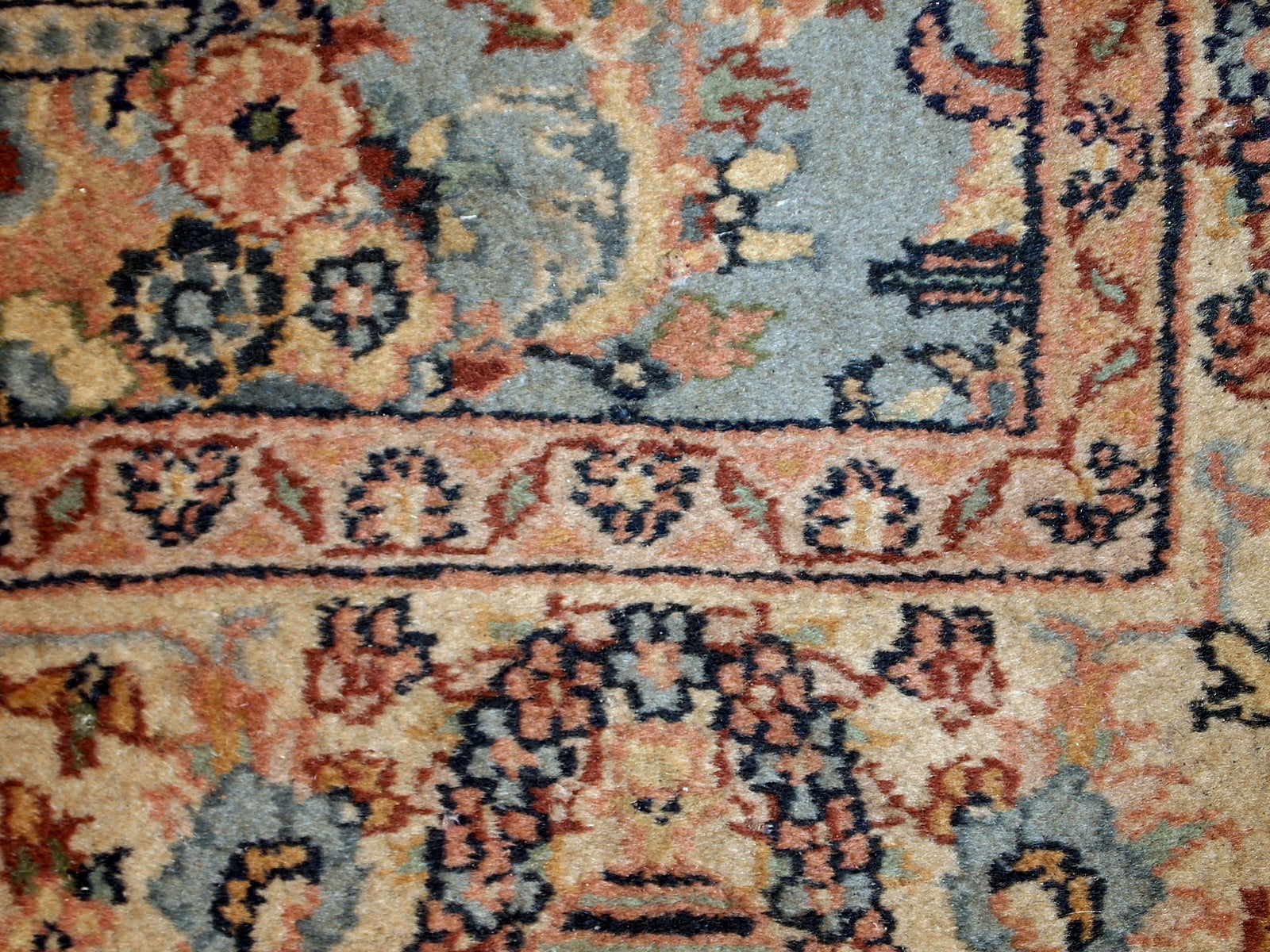 Handmade vintage Indo-Tabriz rug 1960s