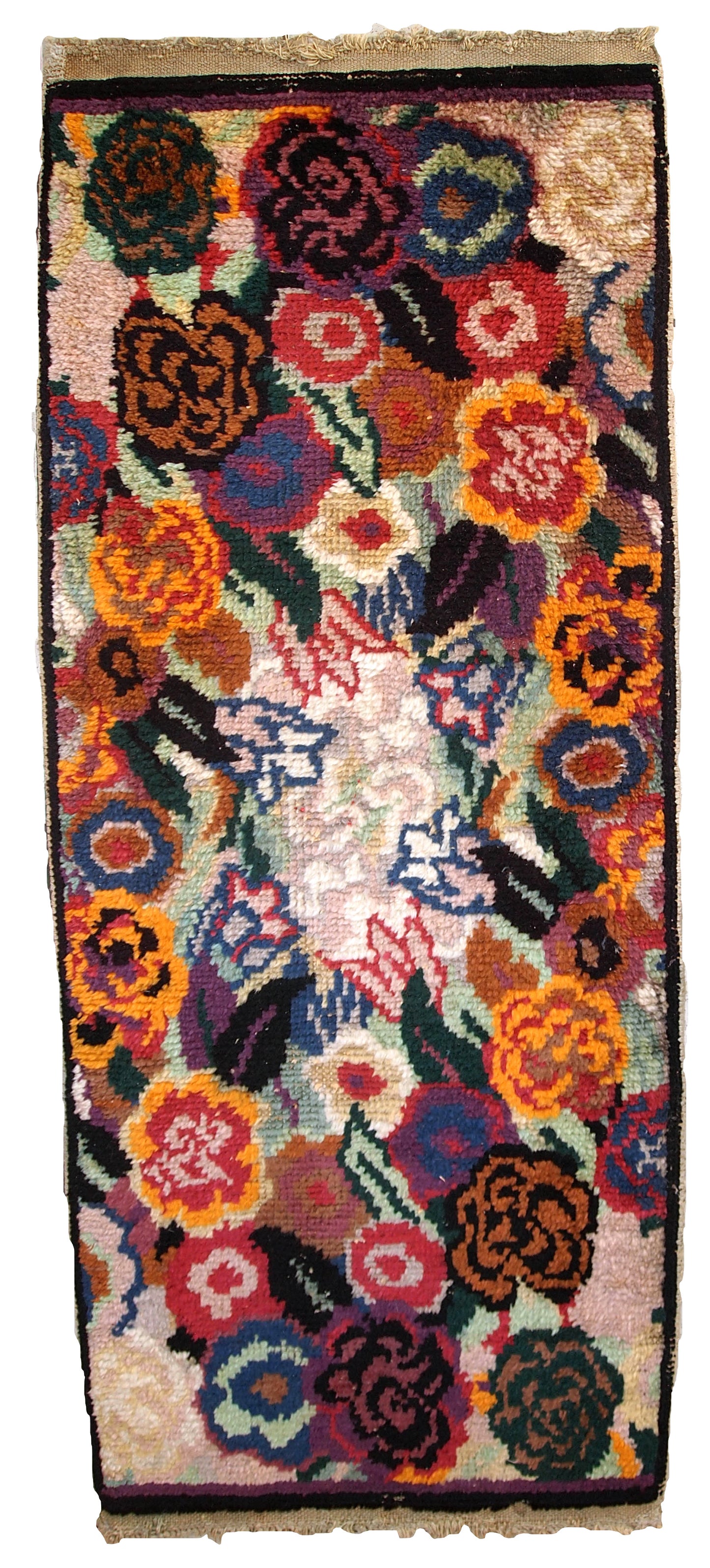 Handmade antique French Art Deco rug 1920s