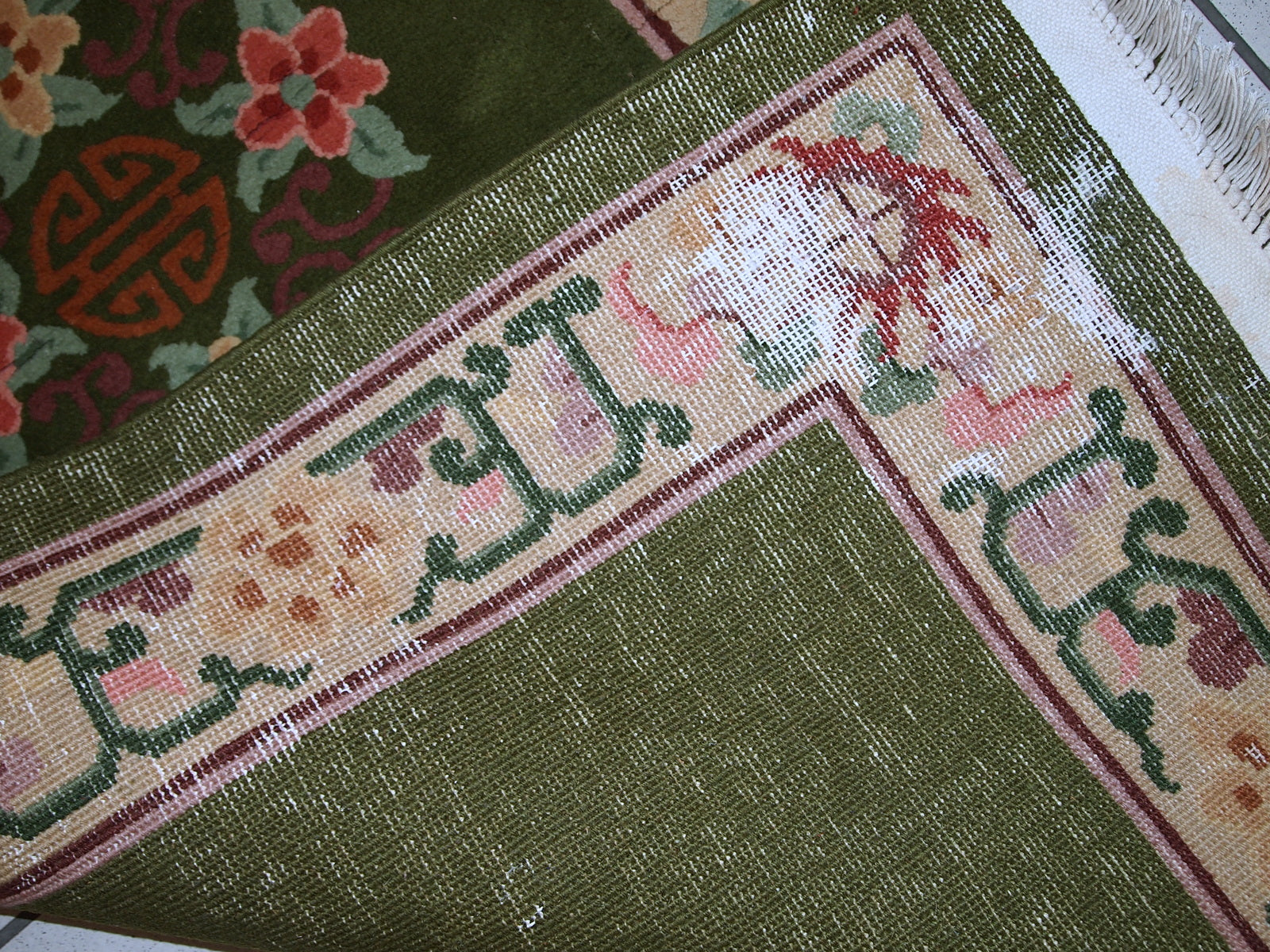 Handmade vintage Art Deco Chinese runner 1970s