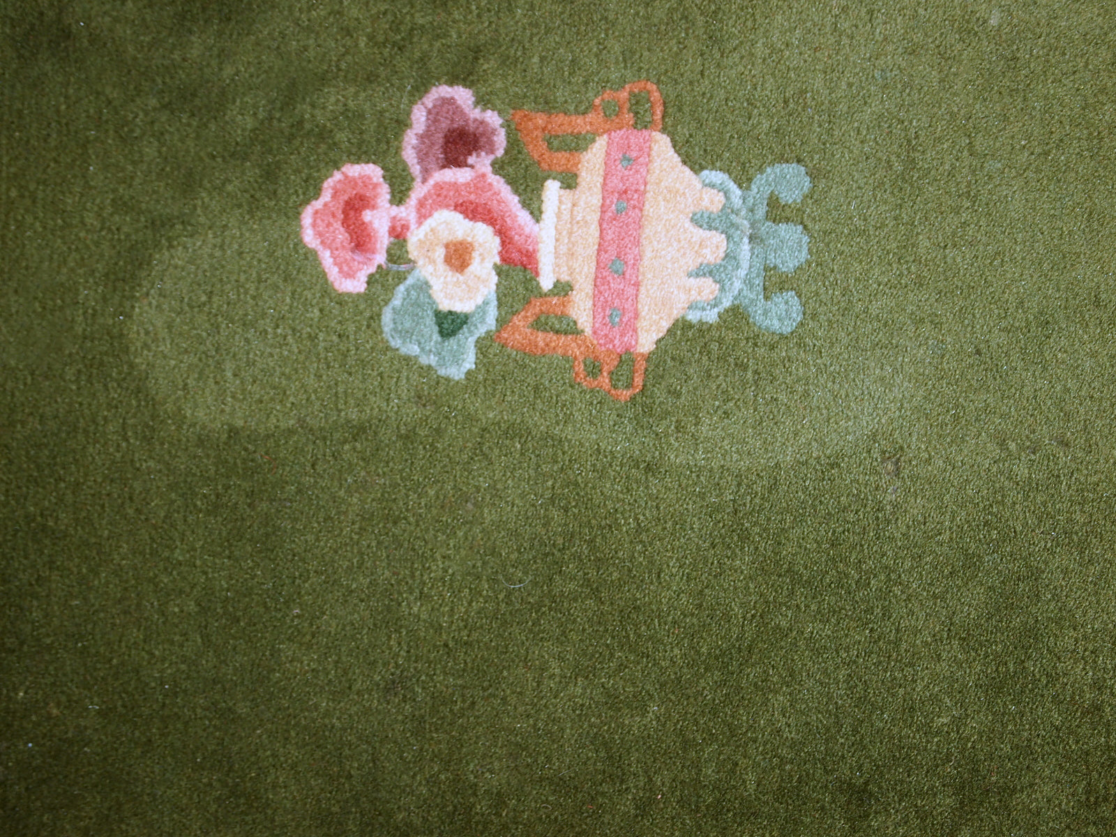 Handmade vintage narrow Chinese runner from the end of 20th century. It is in original condition, has some signs of age.