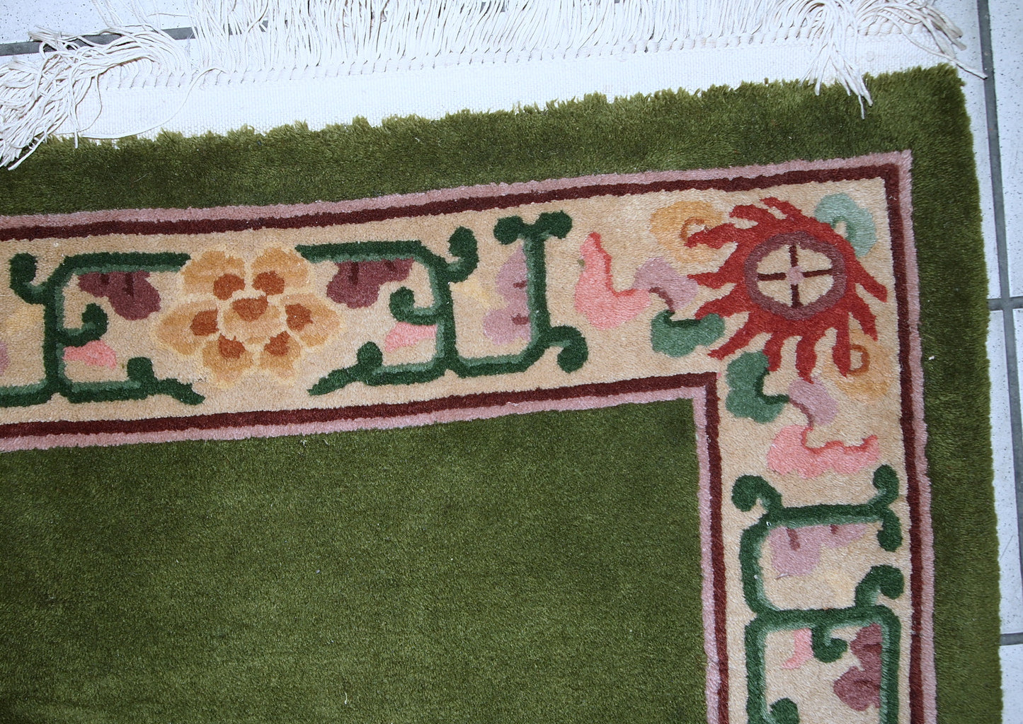 Handmade vintage Art Deco Chinese runner 1970s
