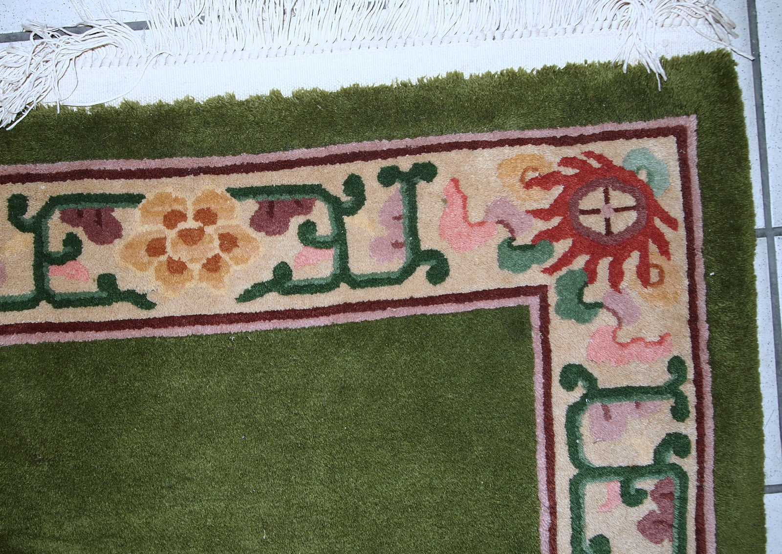 Handmade vintage Art Deco Chinese runner 1970s