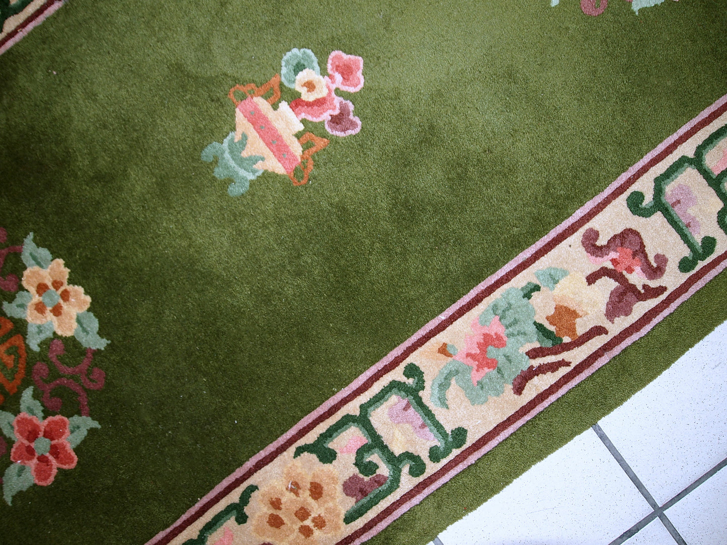 Handmade vintage Art Deco Chinese runner 1970s