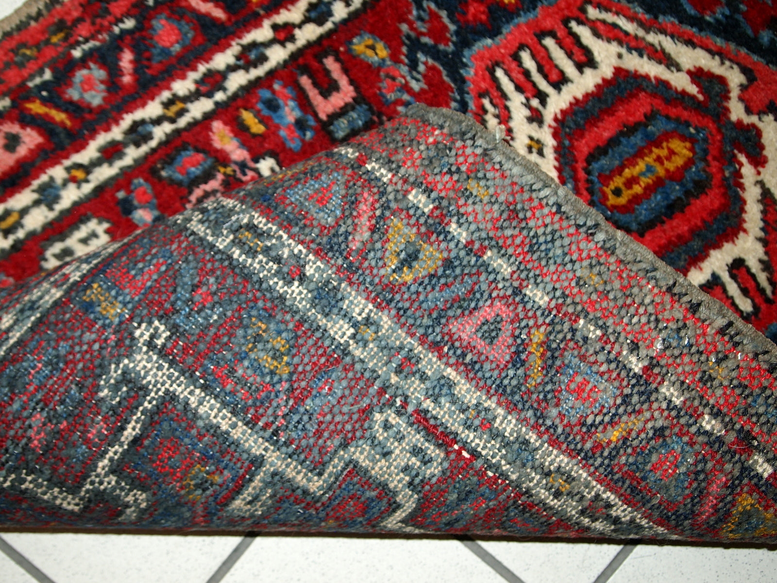 Handmade antique Persian Karajeh rug 1920s