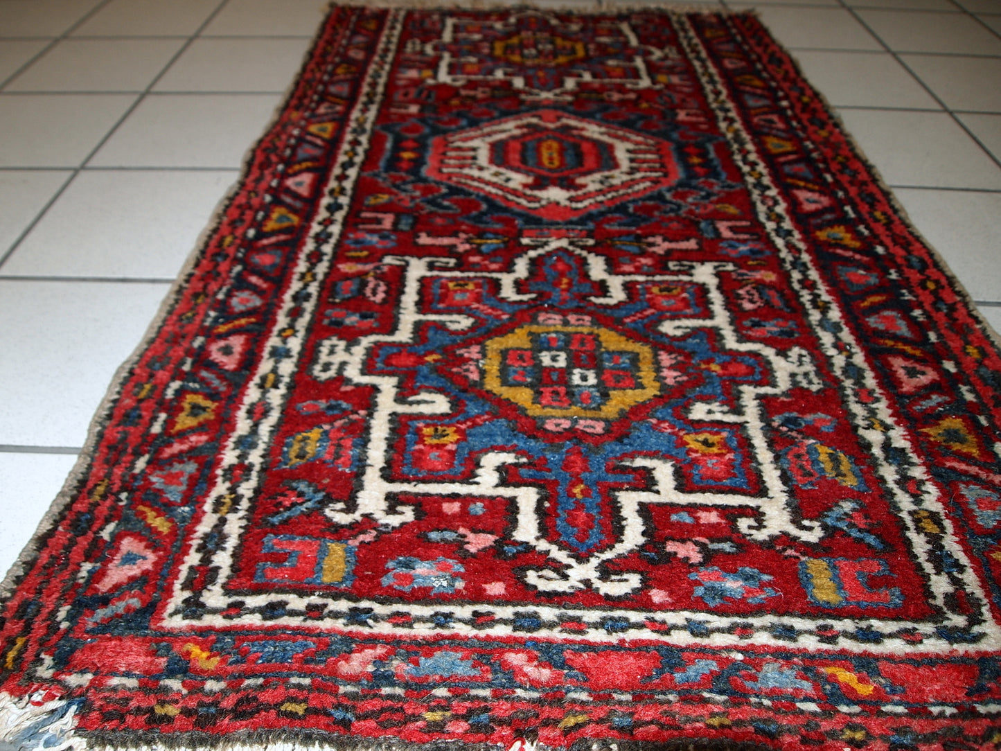 Handmade antique Persian Karajeh rug 1920s