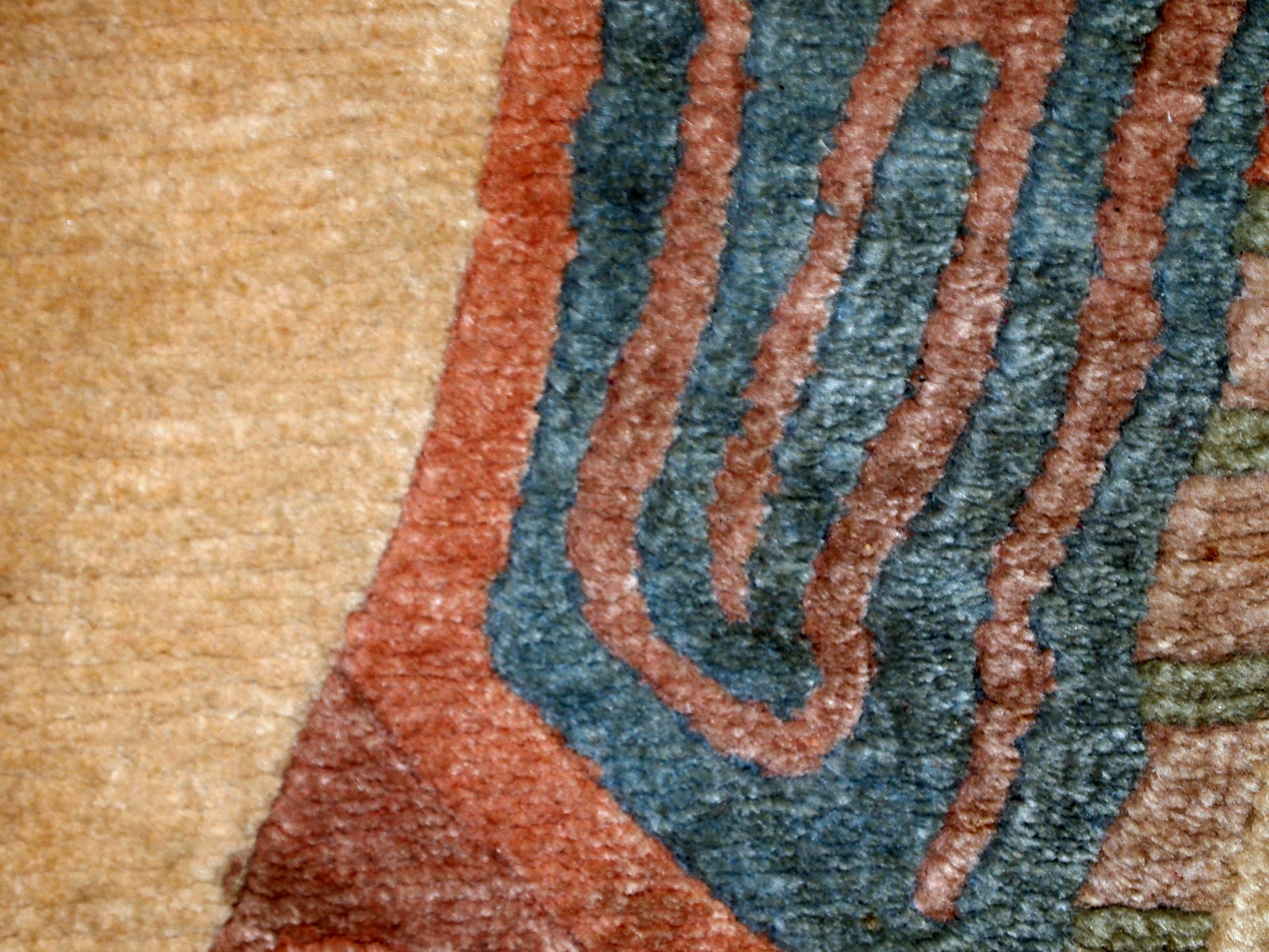 Handmade vintage Tibetan Khaden rug 1970s
