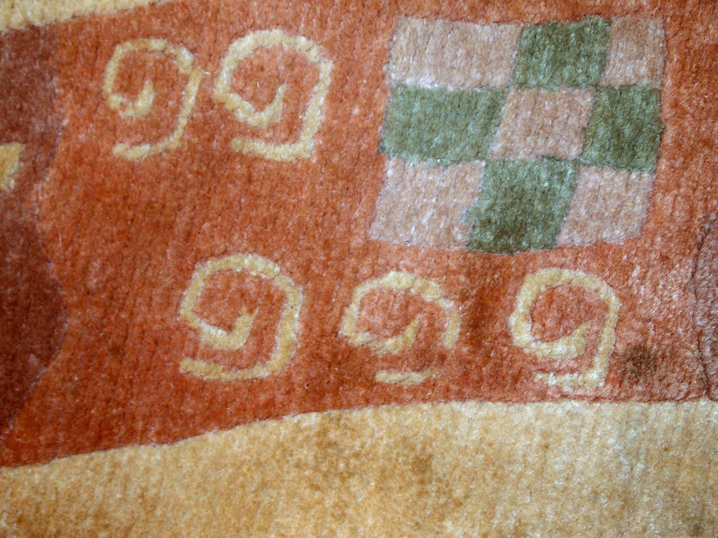 Handmade vintage Tibetan Khaden rug 1970s
