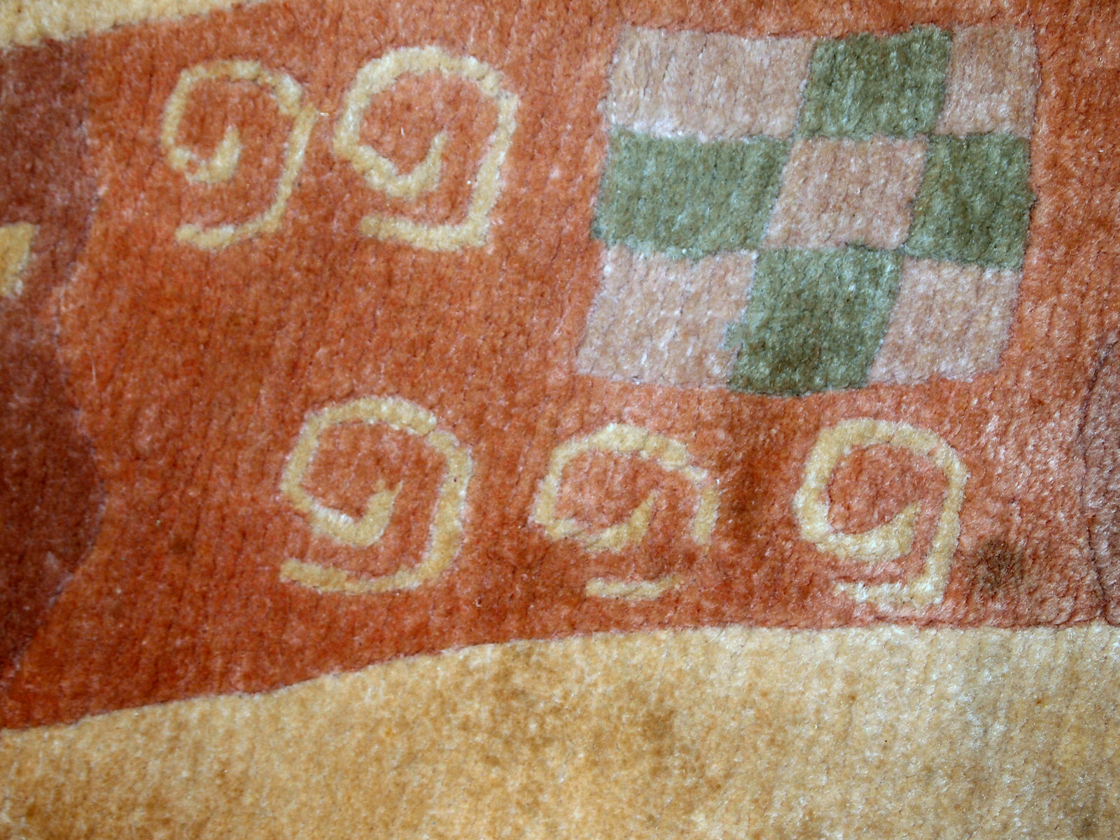 Handmade vintage Tibetan Khaden rug 1970s