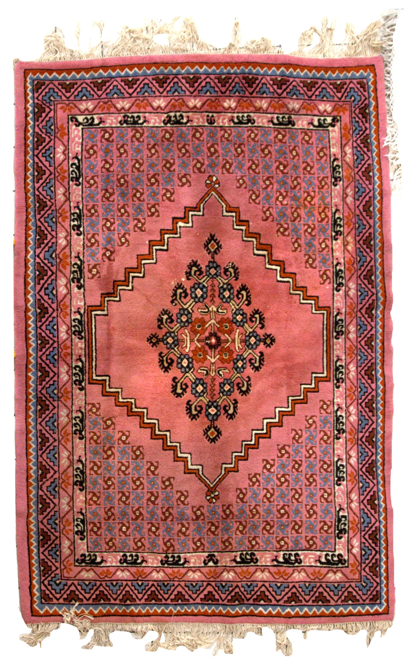 Handmade vintage Moroccan Berber rug 1970s