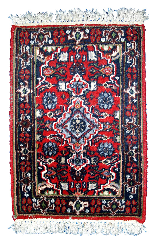 Handmade vintage Persian Malayer rug 1970s