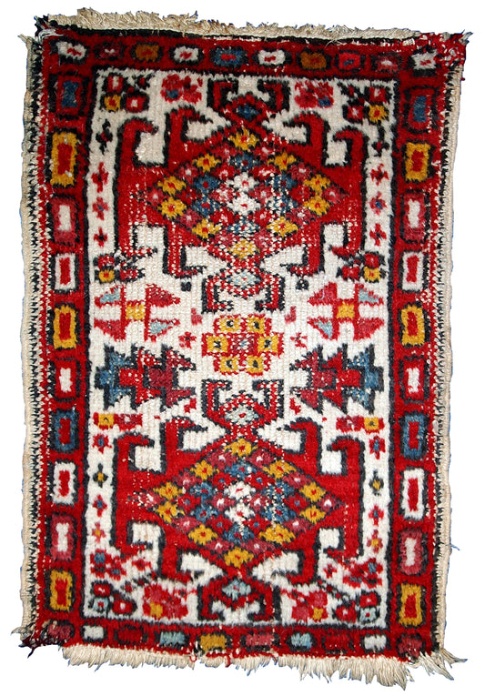 Handmade vintage Persian Hamadan rug 1970s