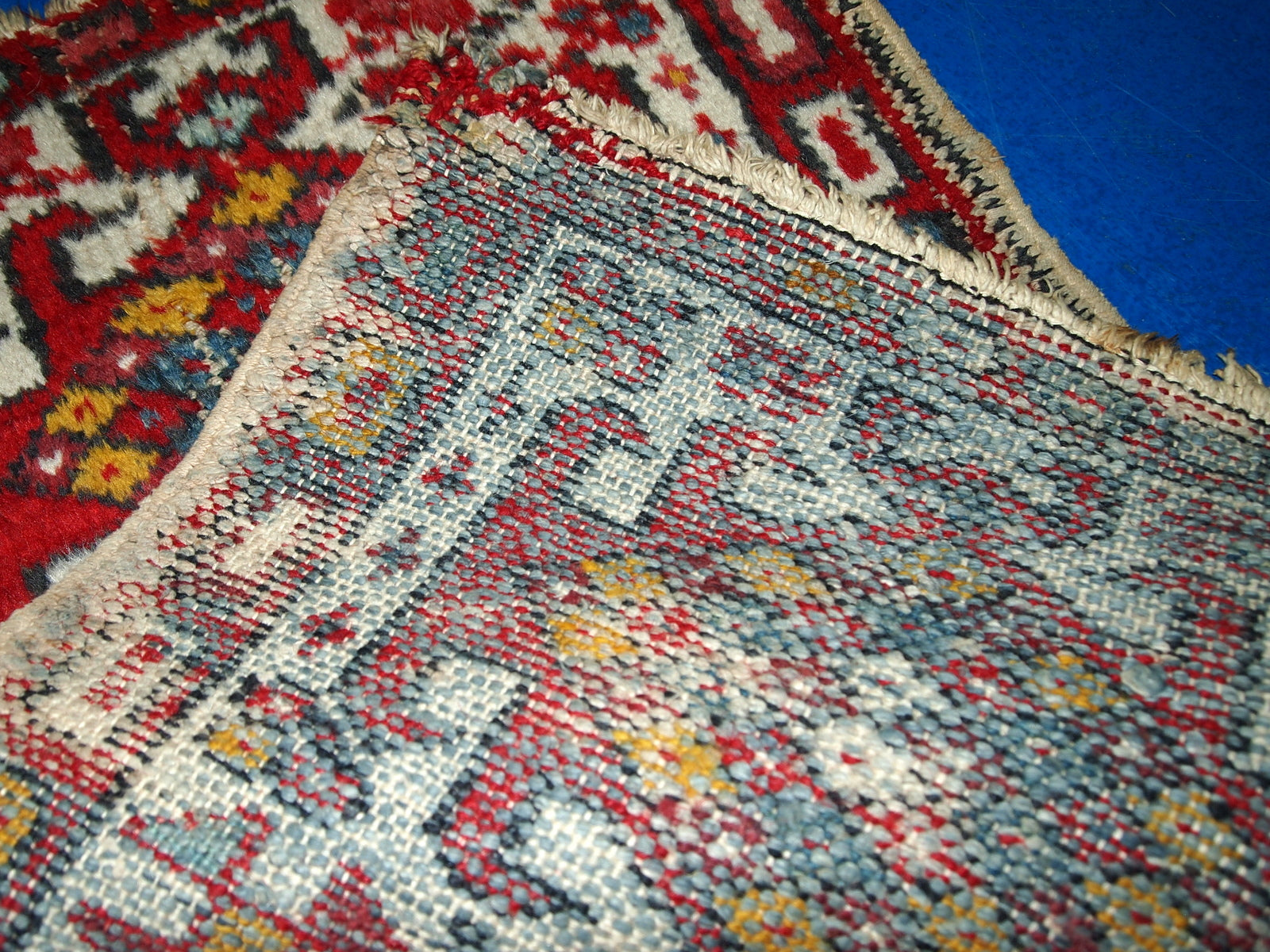 Handmade vintage Persian Hamadan rug 1970s