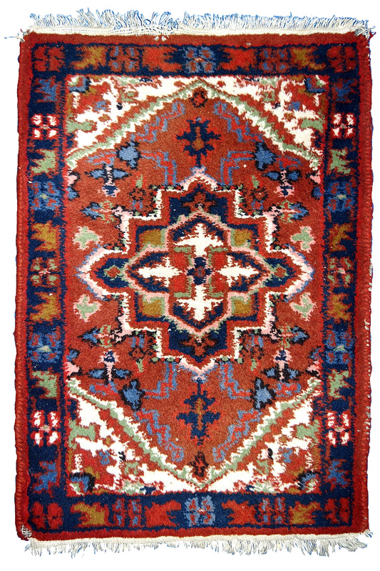 Handmade vintage Persian Hamadan rug 1970s