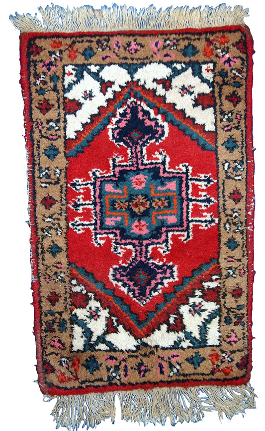 Handmade vintage Persian Hamadan rug 1960s