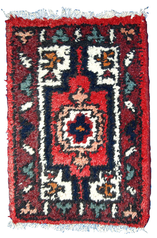 Handmade vintage Persian Hamadan rug 1970s