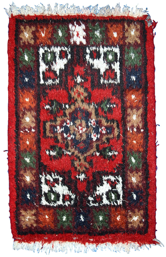 Handmade vintage Persian Hamadan rug 1970s