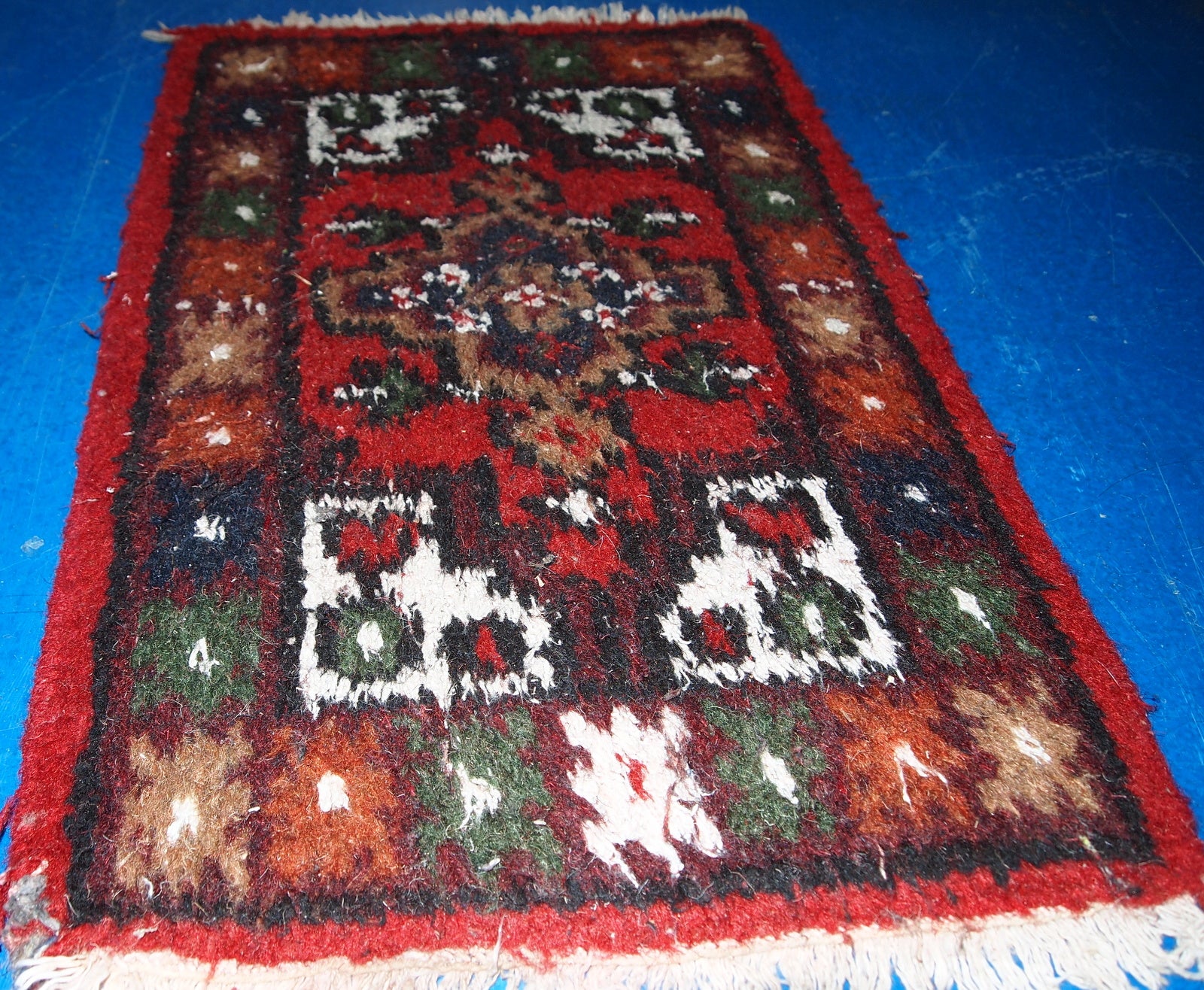 Handmade vintage Persian Hamadan rug 1970s