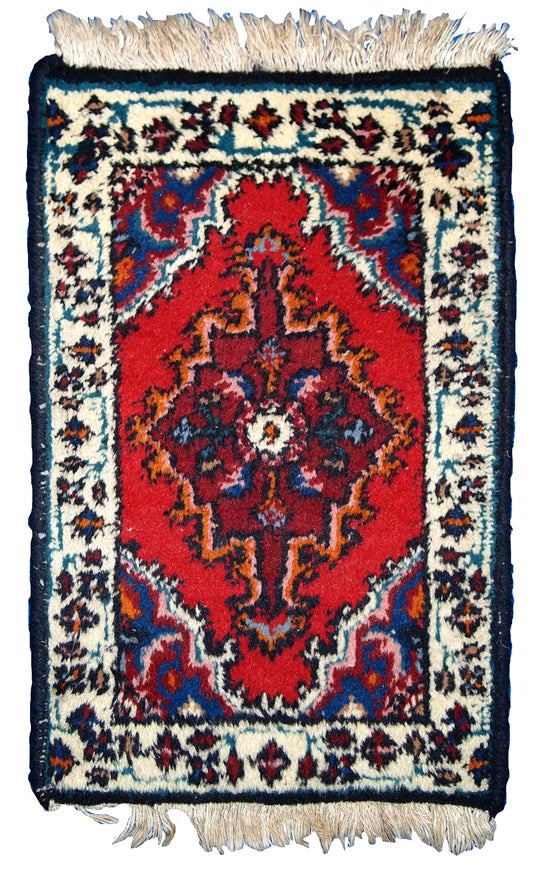 Handmade vintage Persian Hamadan rug 1970s