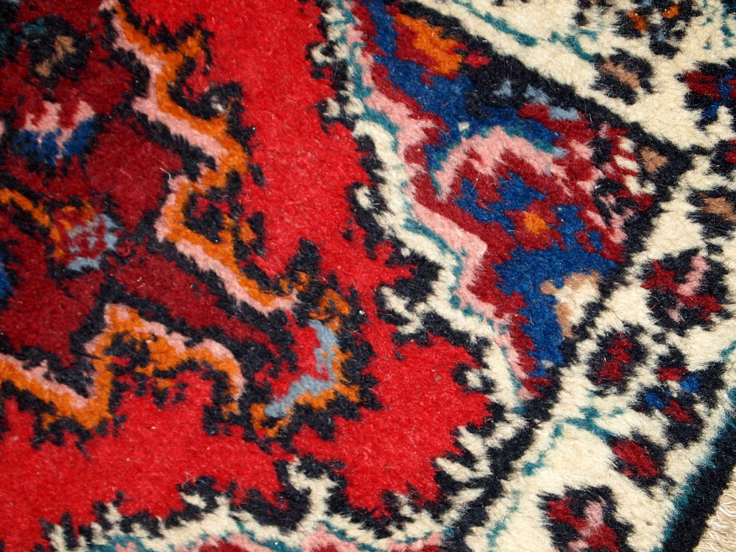 Handmade vintage Persian Hamadan rug 1970s