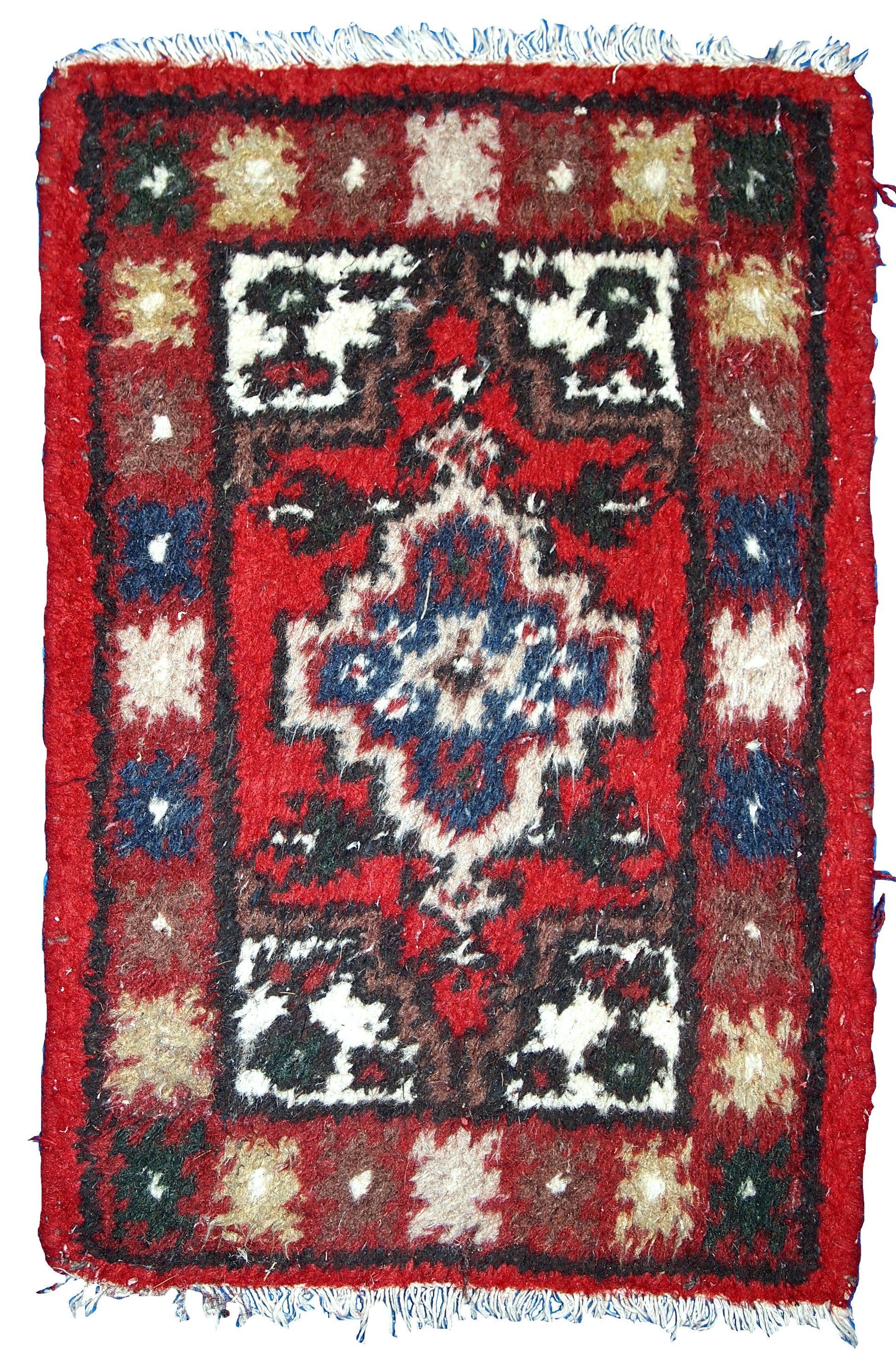 Handmade vintage Persian Hamadan rug 1970s