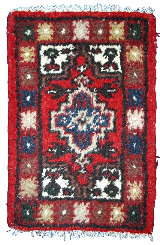 Handmade vintage Persian Hamadan rug 1970s