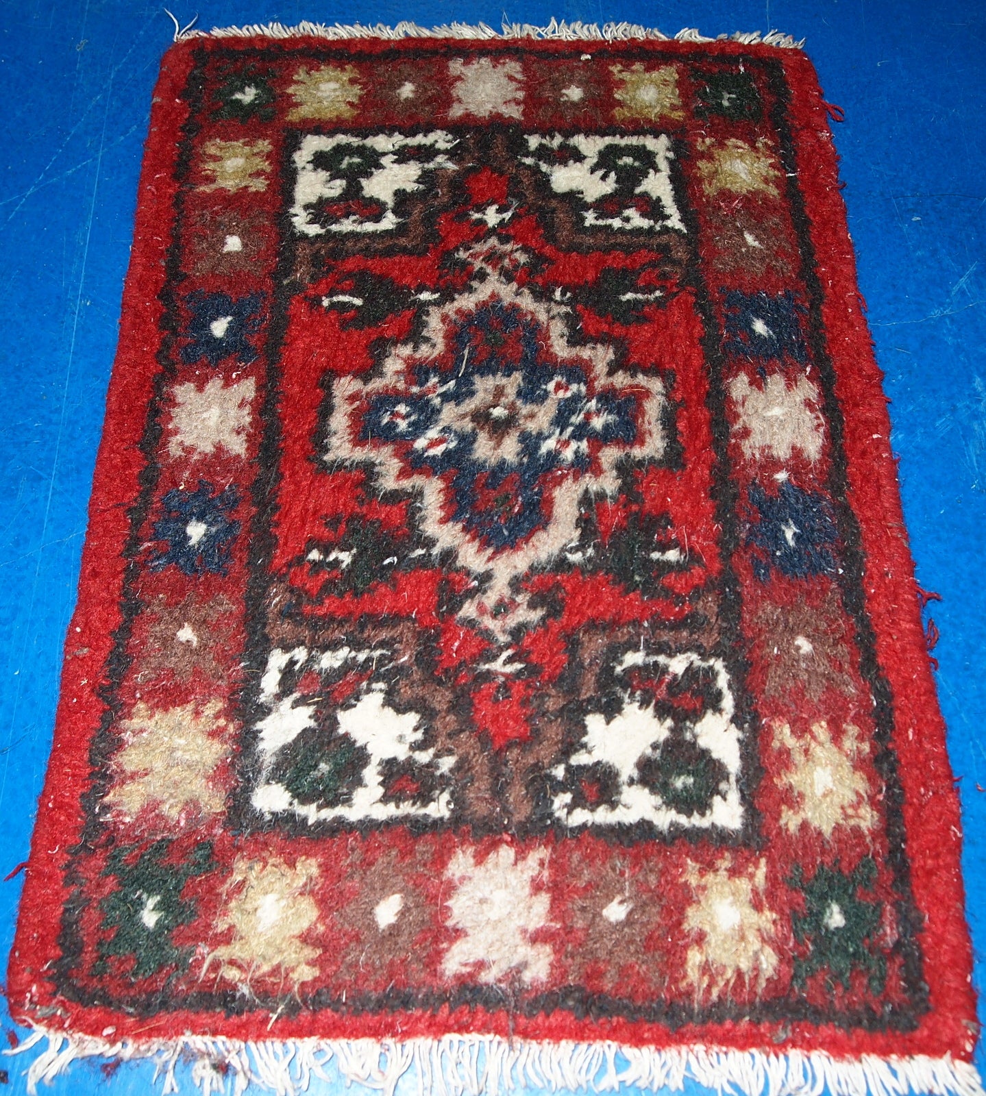 Handmade vintage Persian Hamadan rug 1970s