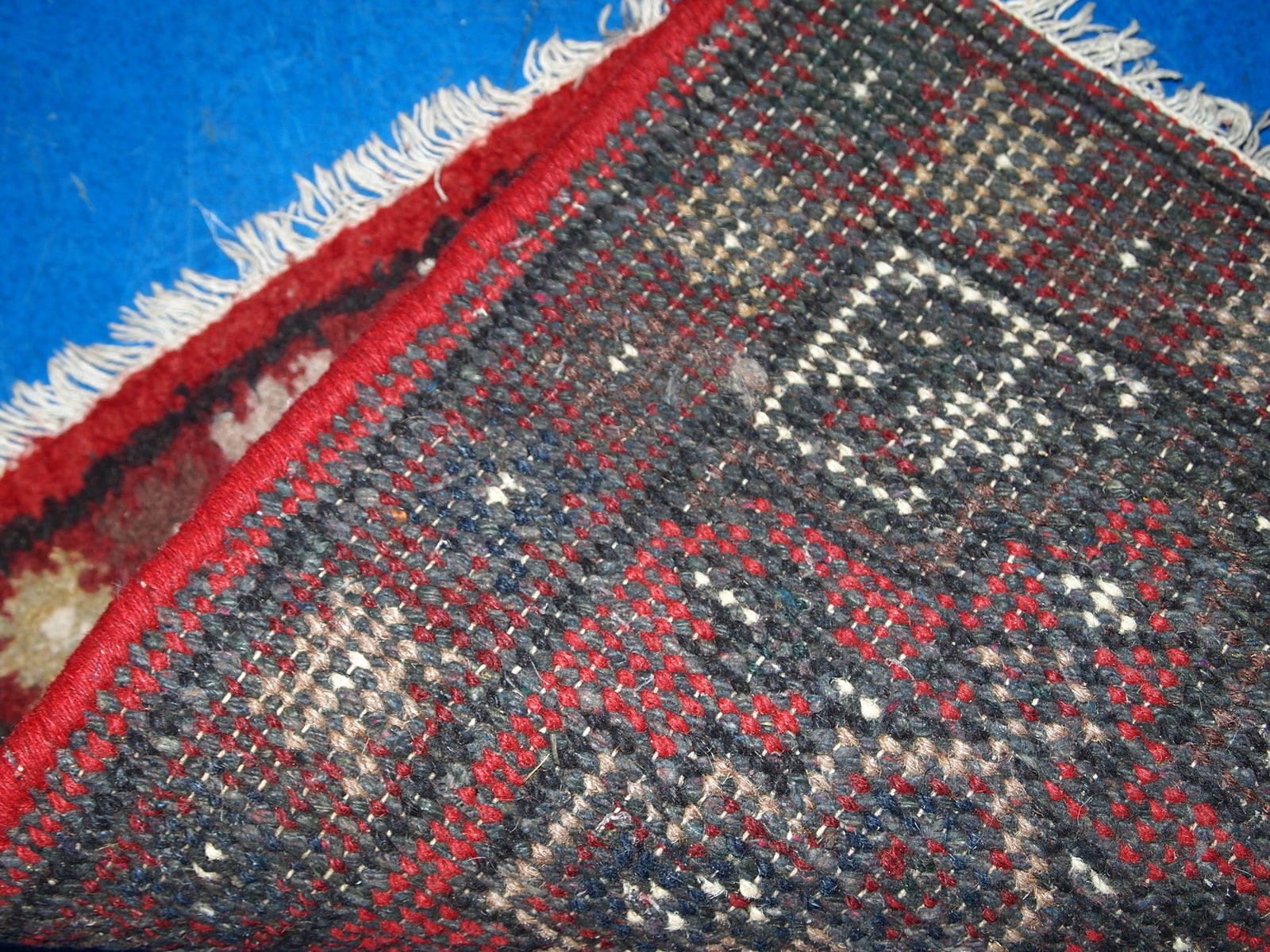 Handmade vintage Persian Hamadan rug 1970s