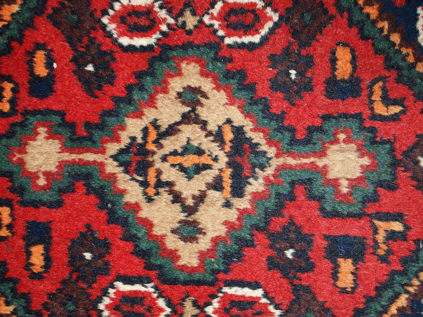 Vintage handmade Middle Eastern mat in original good condition. The rug is from the end of 20th century.