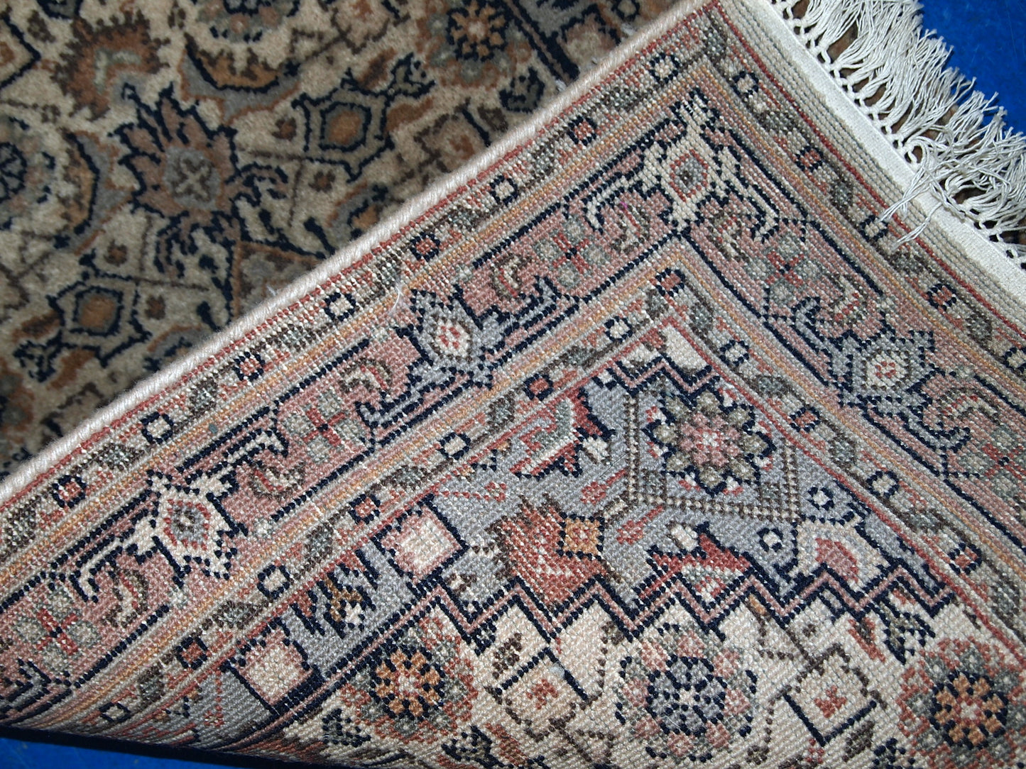 Handmade vintage Indo-Tabriz rug 1970s
