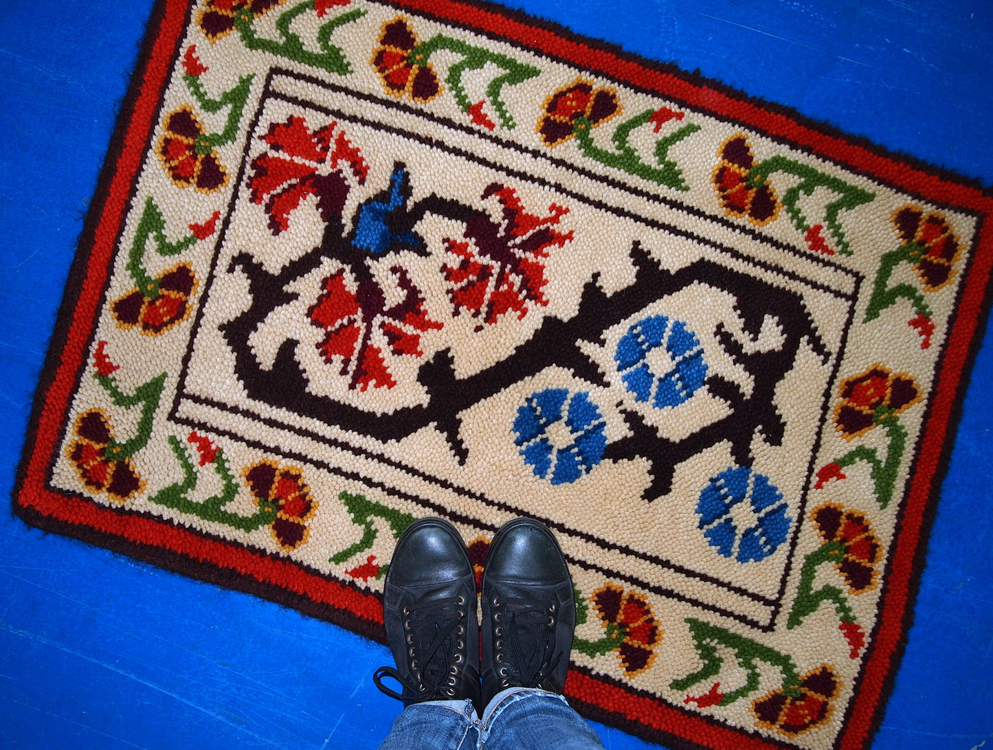 Vintage French Savonnerie rug 1970s