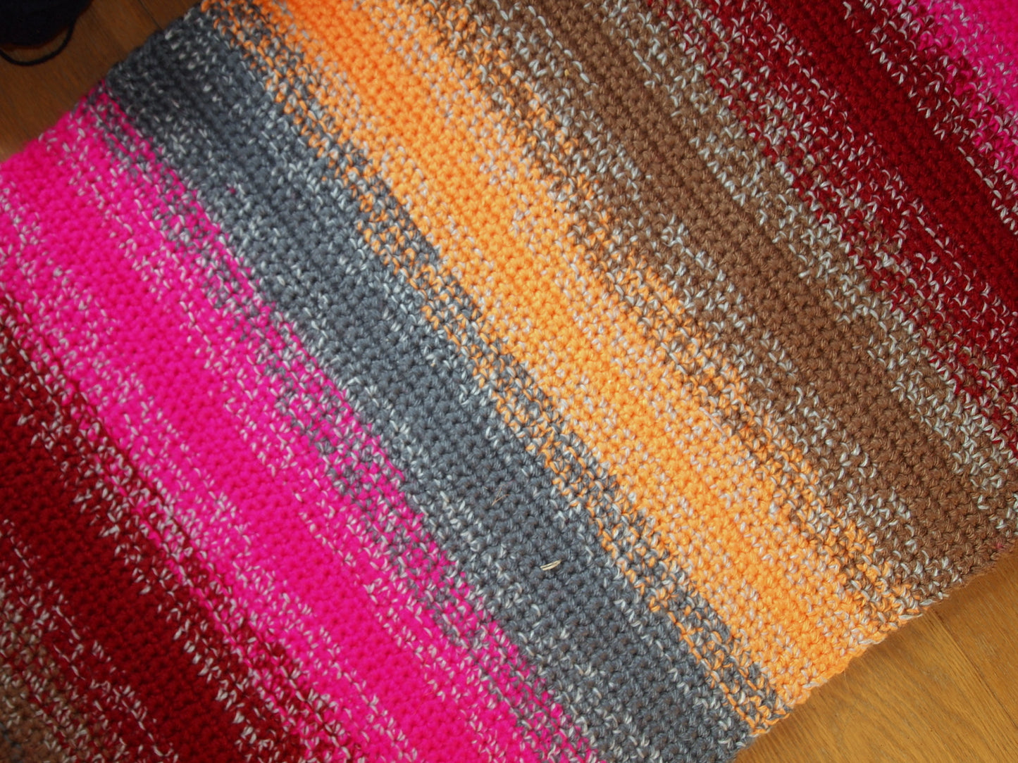 Handmade Russian striped runner in colorful stripes. The rug is from One Royal Art collection made with hook. This rug can be used from both sides.