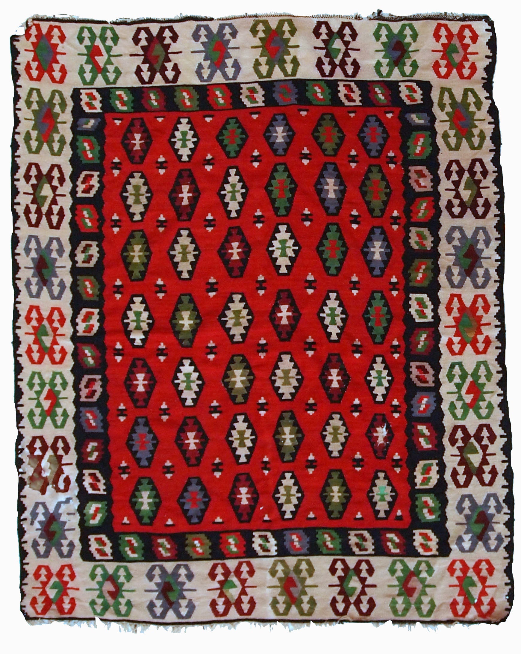 Handmade vintage Turkish Sharkoy kilim 1950s