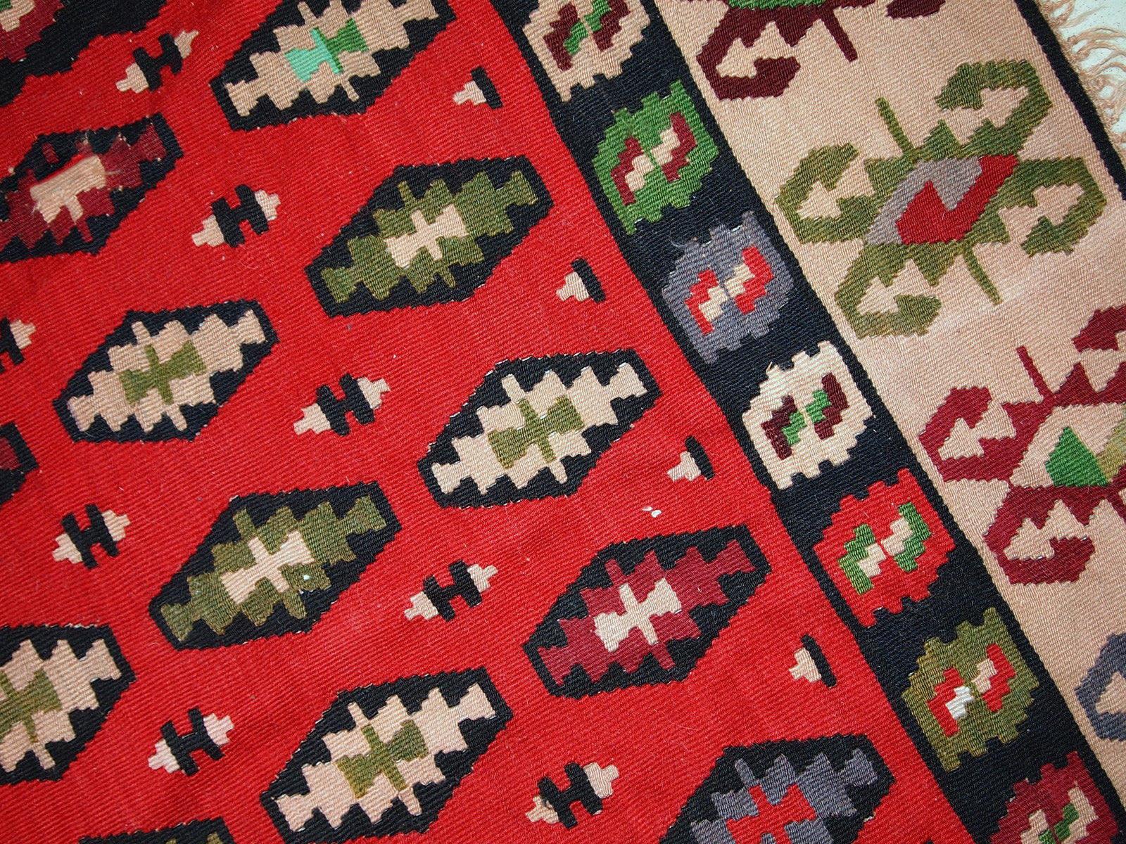 Handmade vintage Turkish Sharkoy kilim 1950s