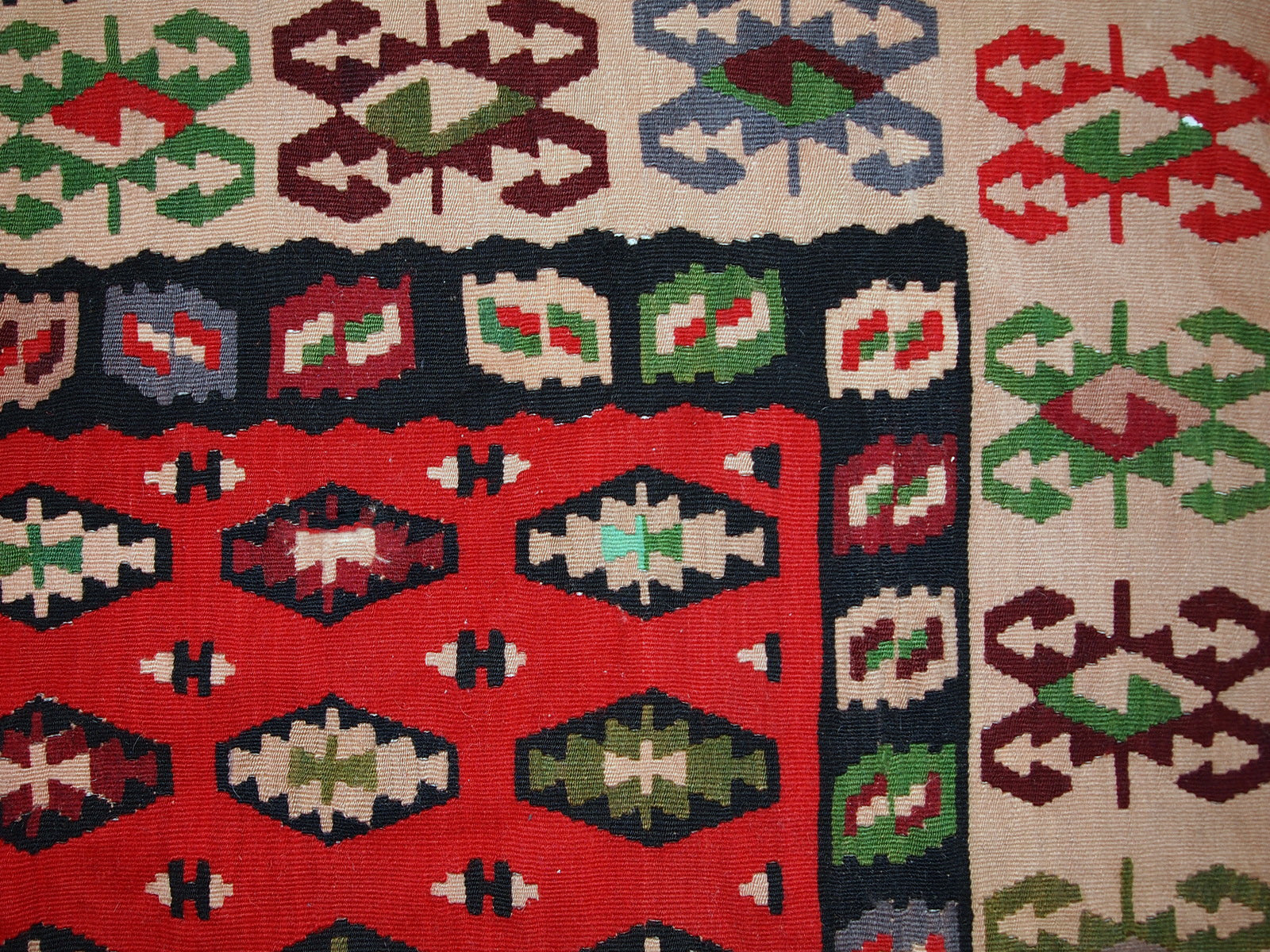 Handmade vintage Turkish Sharkoy kilim 1950s