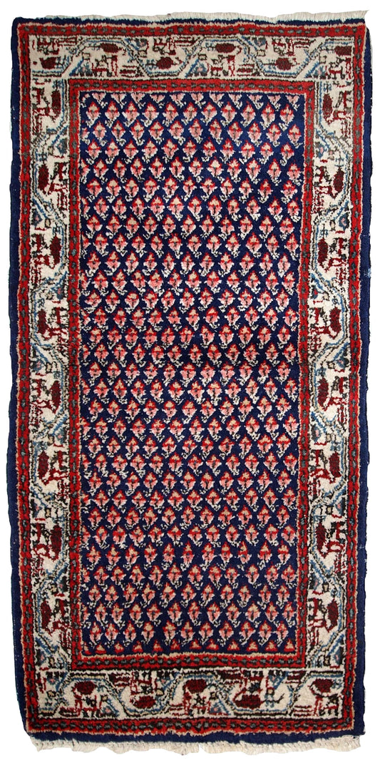 Handmade vintage Indian Seraband rug 1970s