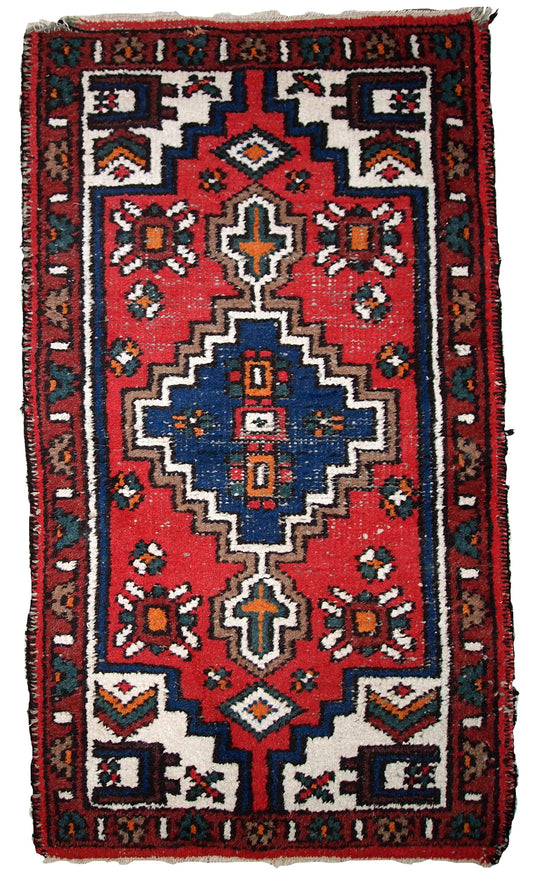 Handmade vintage Persian Hamadan rug 1970s