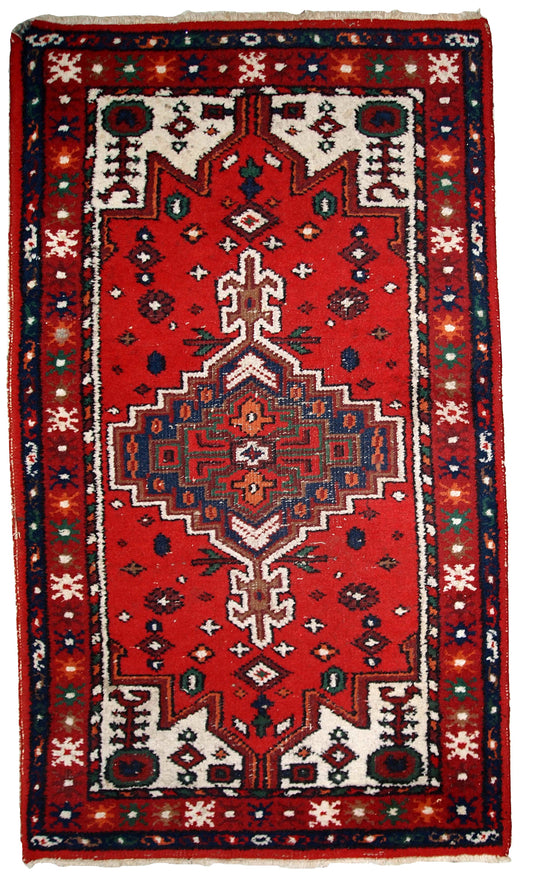 Handmade vintage Persian Hamadan rug 1970s