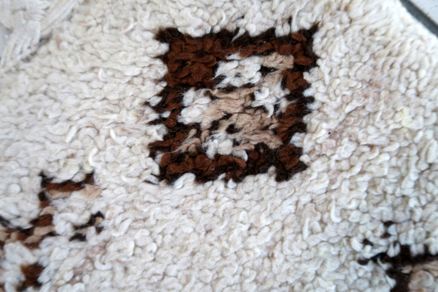 Handmade vintage Moroccan Berber rug 1970s