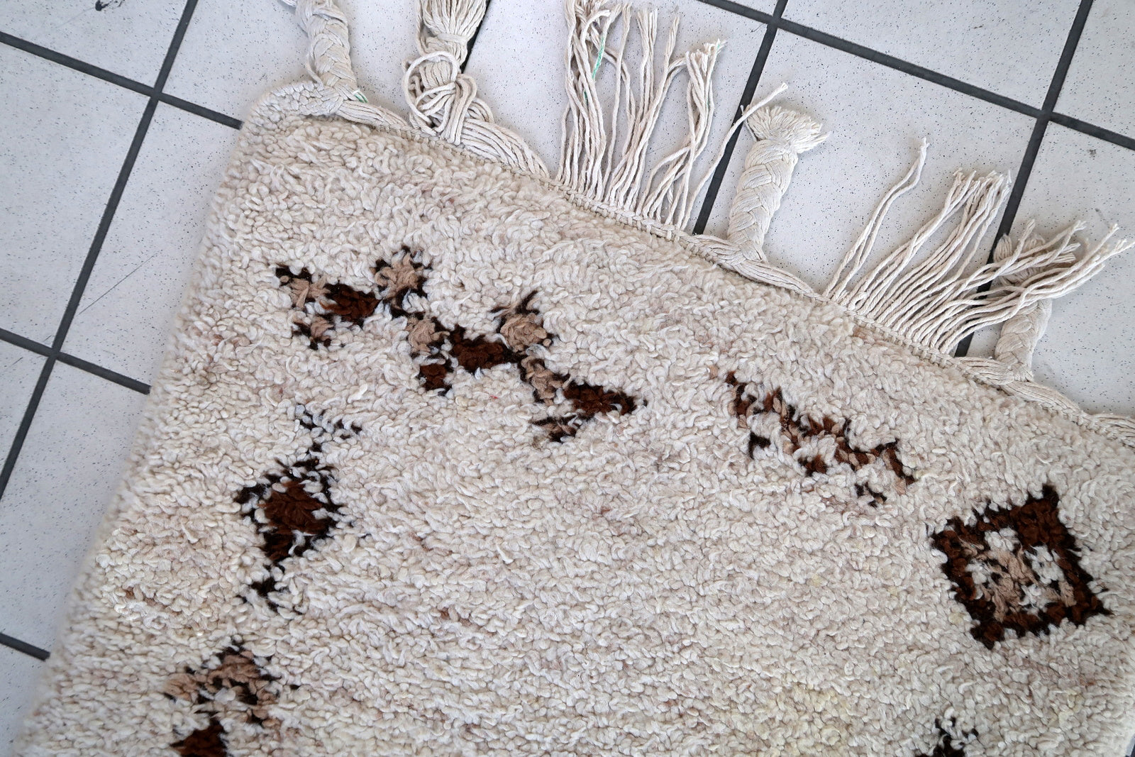 Handmade vintage Moroccan Berber rug 1970s