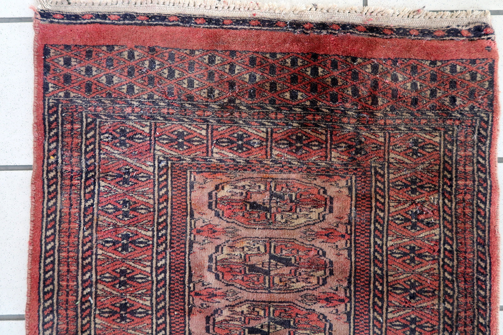 Handmade vintage Afghan Ersari rug 1960s