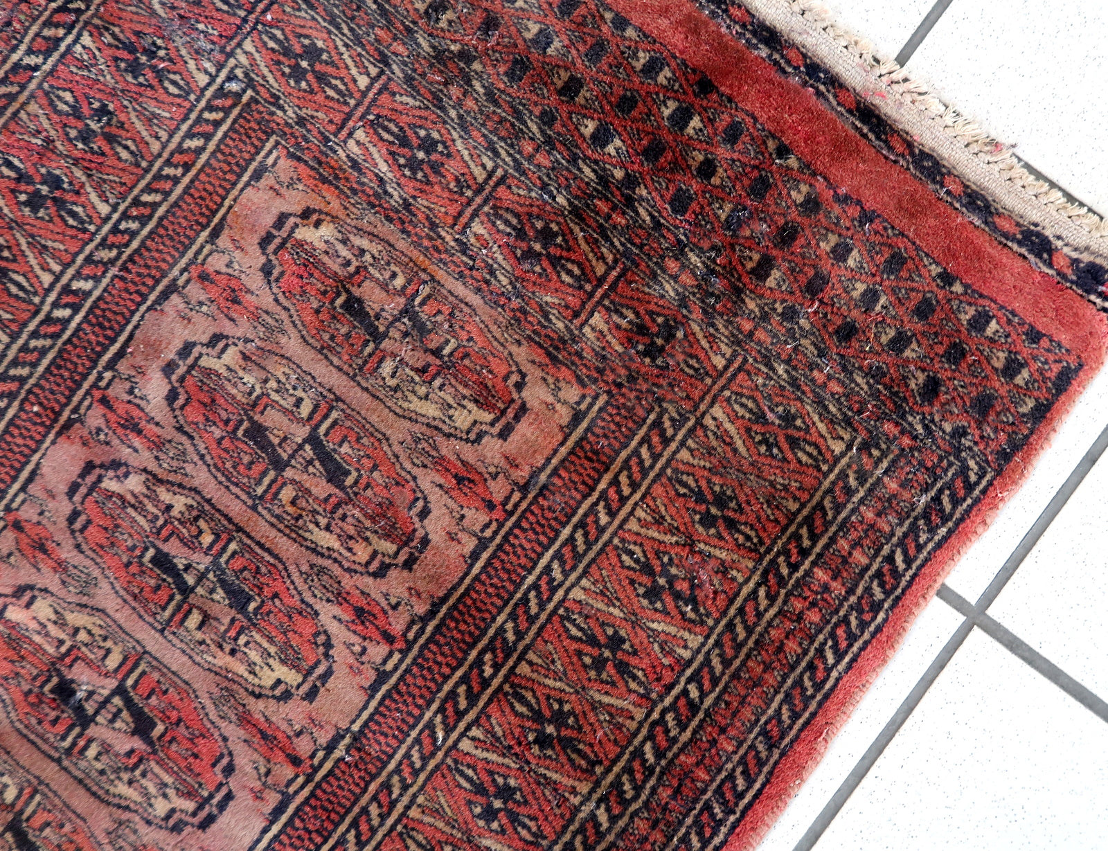 Handmade vintage Afghan Ersari rug 1960s
