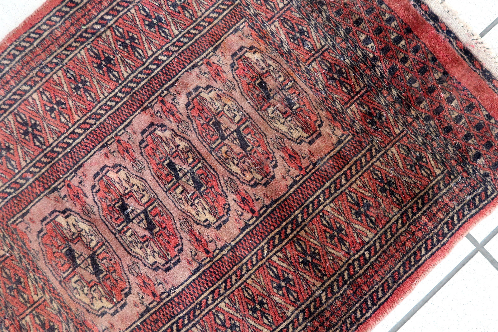 Handmade vintage Afghan Ersari rug 1960s