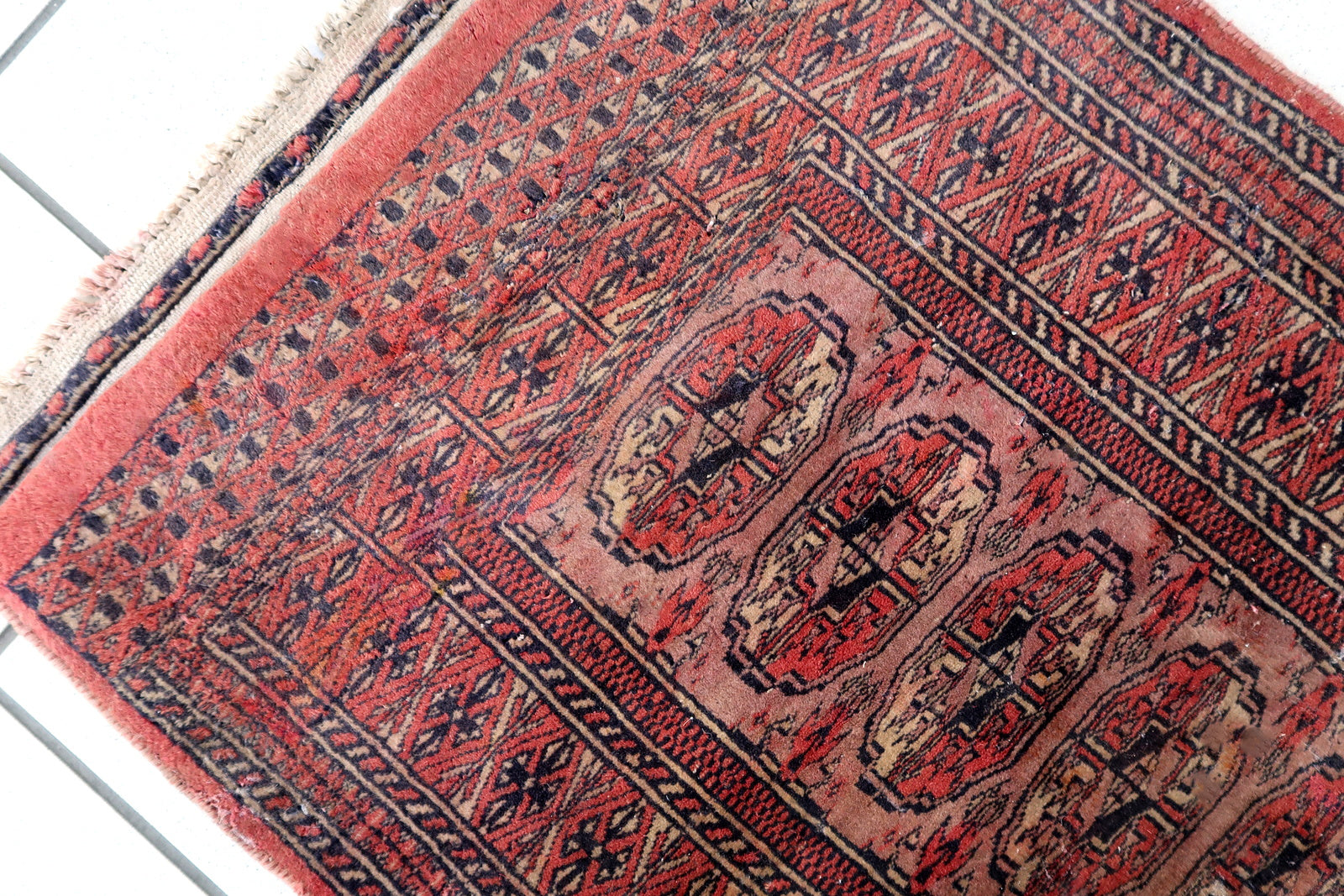 Handmade vintage Afghan Ersari small rug in original good condition. The rug has been made in Afghanistan, it is from circa1960s.