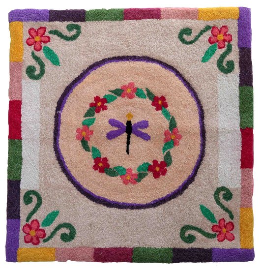 Handmade contemporary ORA French hooked rug 2021