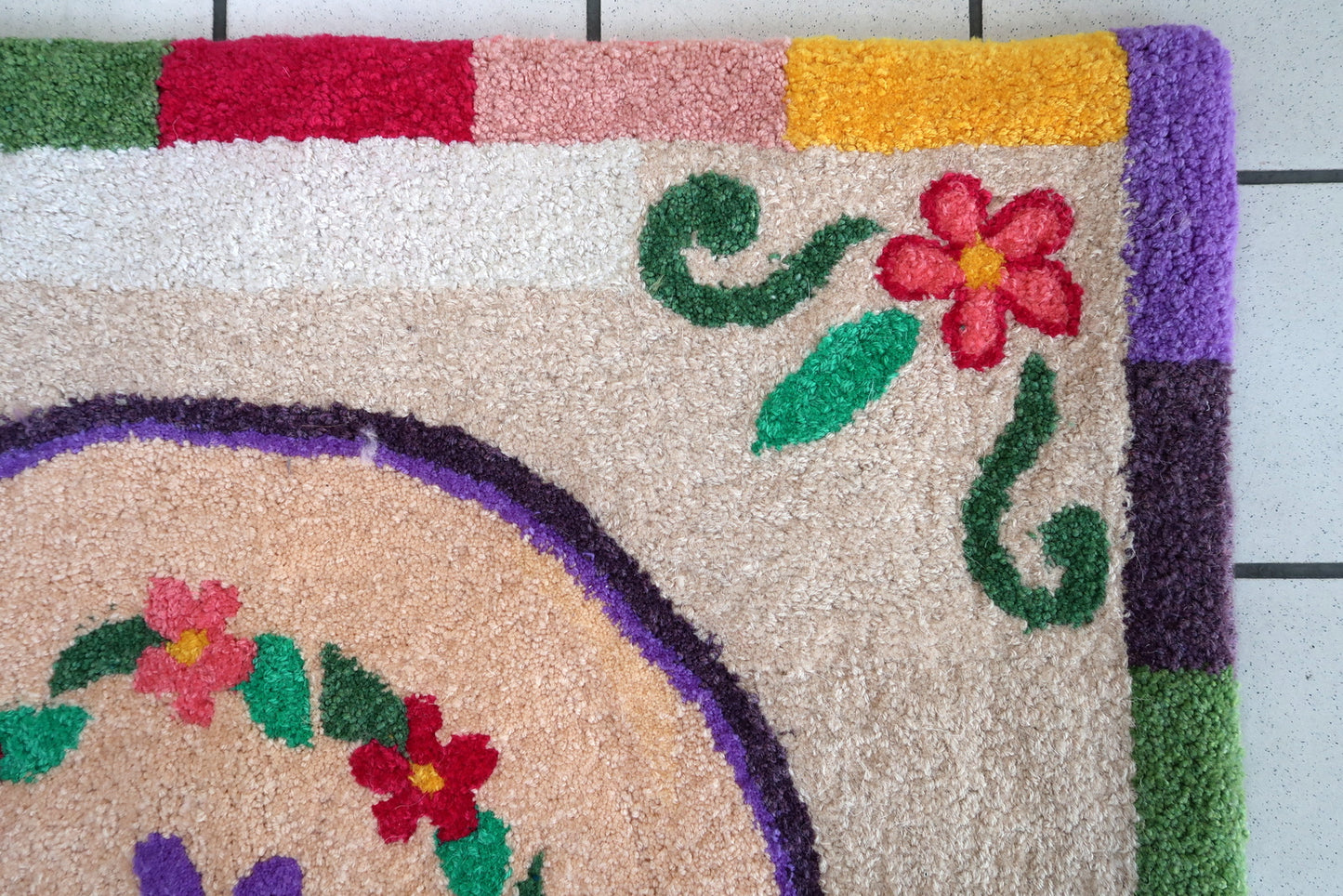 Handmade contemporary ORA French hooked rug 2021