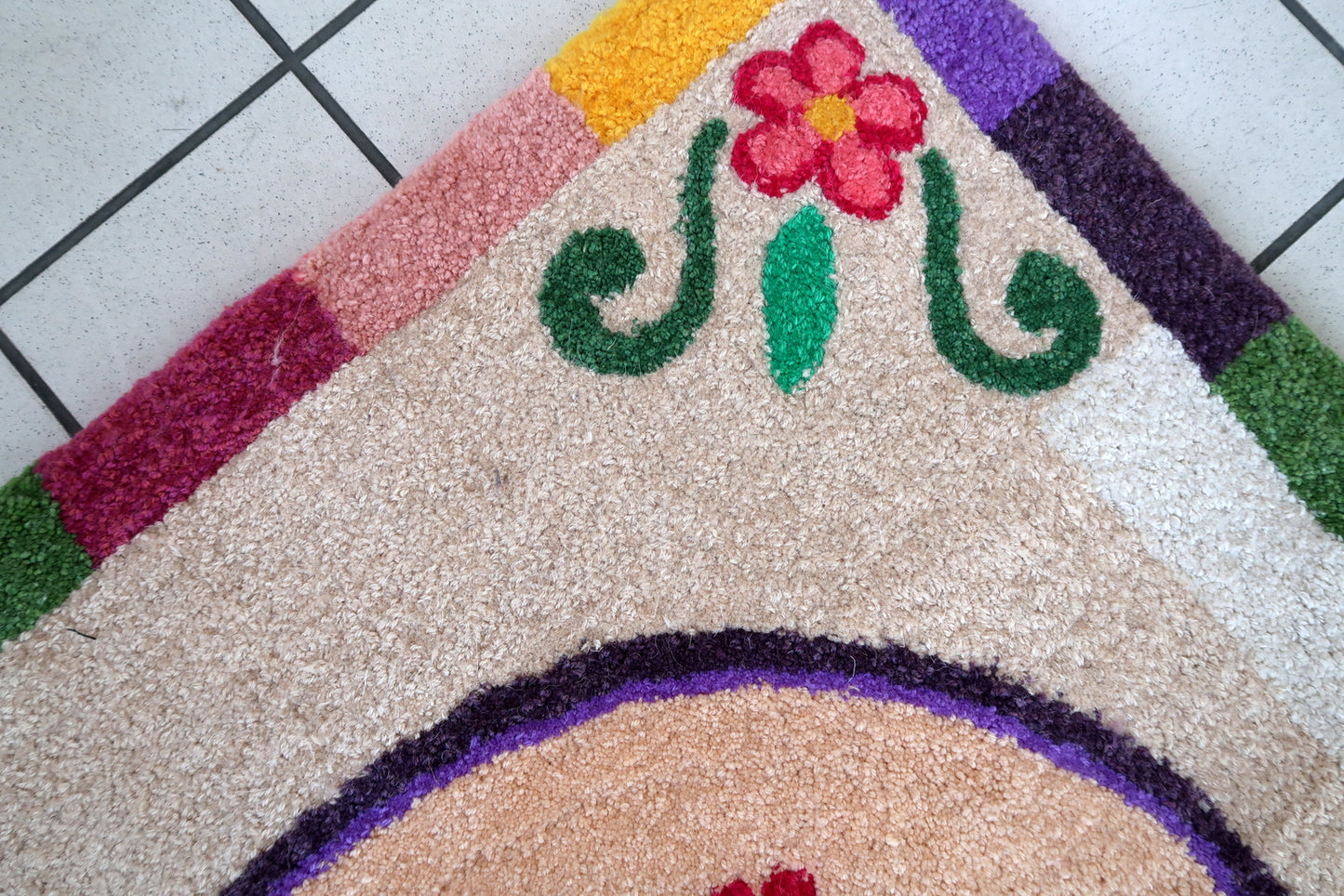 Handmade contemporary ORA French hooked rug 2021