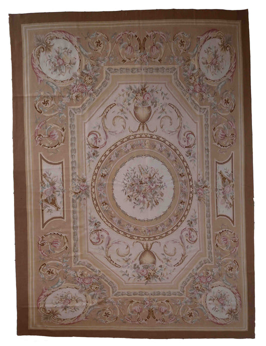 Handmade vintage French Aubusson rug 1970s