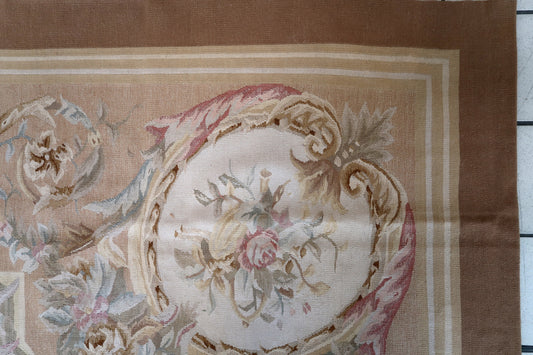 Handmade vintage French Aubusson rug 1970s