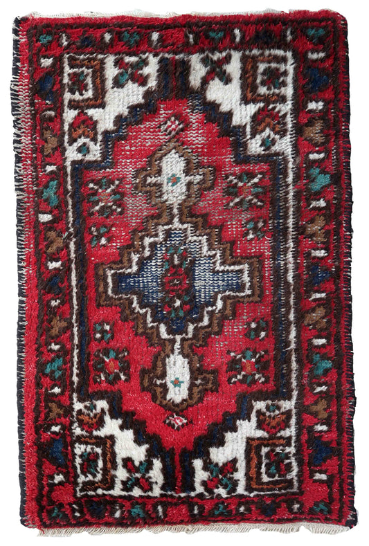 Handmade vintage Persian Hamadan rug 1970s